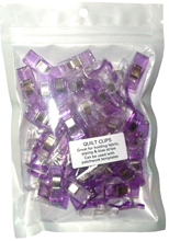 Pack of 50 small purple quilt clips