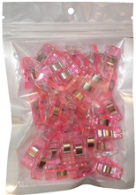 Pack of 50 small pink quilt clips