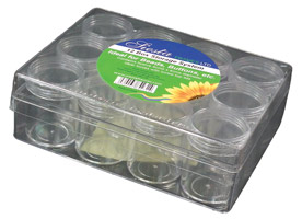 Clear Storage Box with 12 jars ( 6 pk. )